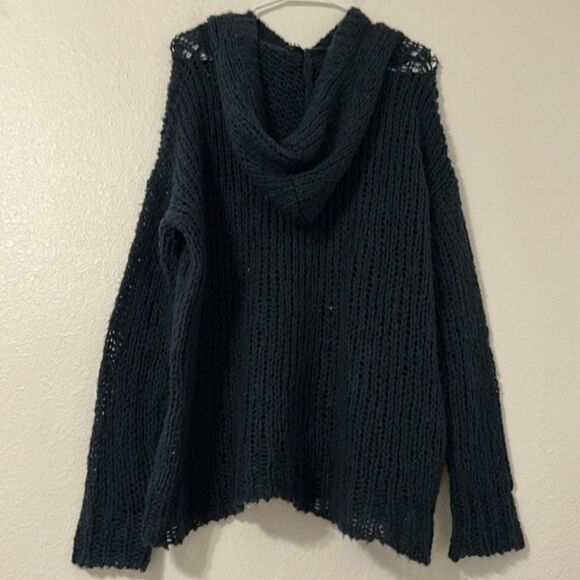 BDG Urban Outfitters Open Knit Wool Sweater Hooded Medium Boho Beachy Coast - Picture 5 of 10